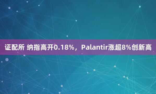 证配所 纳指高开0.18%，Palantir涨超8%创新高