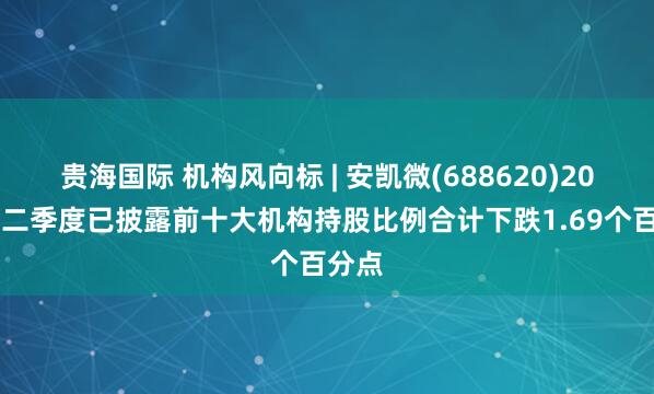 贵海国际 机构风向标 | 安凯微(688620)2025年二季度已披露前十大机构持股比例合计下跌1.69个百分点